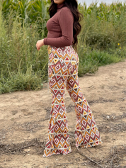 Tuczon Aztec Mid/High Rise Bell Bottom Jeans