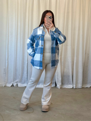 Jenna Plaid Shacket (Blue)