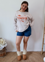 Pumpkin Spice Varsity Sweatshirt