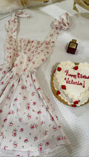 Strawberries N Cream Corset Mini Dress