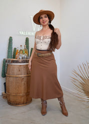Amanda Maxi Skirt (Brown)