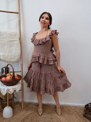 Granny Smith Gingham Midi Skirt