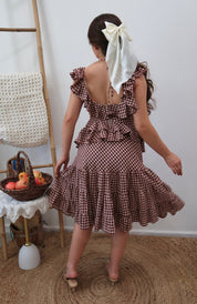 Granny Smith Gingham Midi Skirt