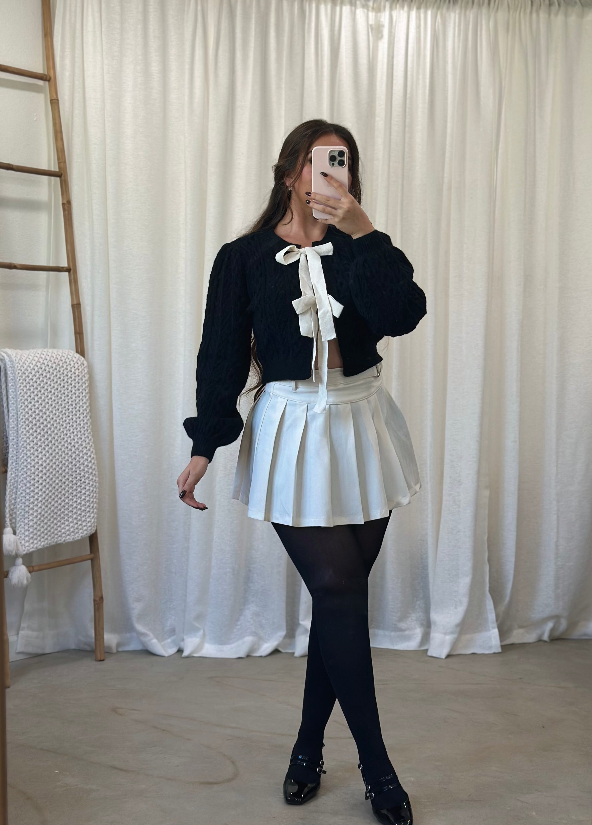 Sabrina Pleated Mini Skirt (Ivory) – Valeria'S Boutique