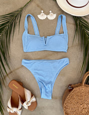 Dusty Blue Textured 2 Piece Bikini