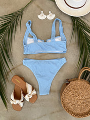 Dusty Blue Textured 2 Piece Bikini