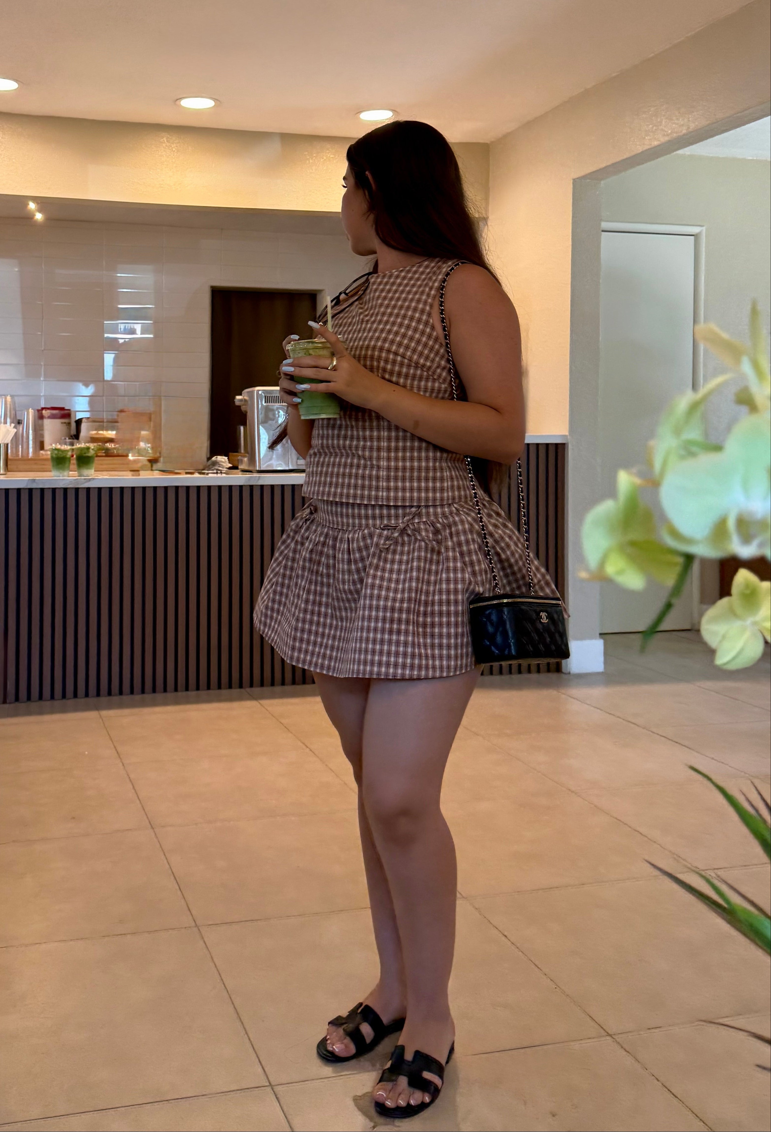 Coffeehouse Plaid Skirt Set