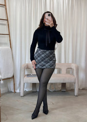 Marianne Plaid Mini Skirt (Grey Charcoal)
