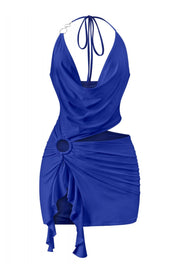 Naylea Cutout Ruffle Mini Dress (Royal Blue)