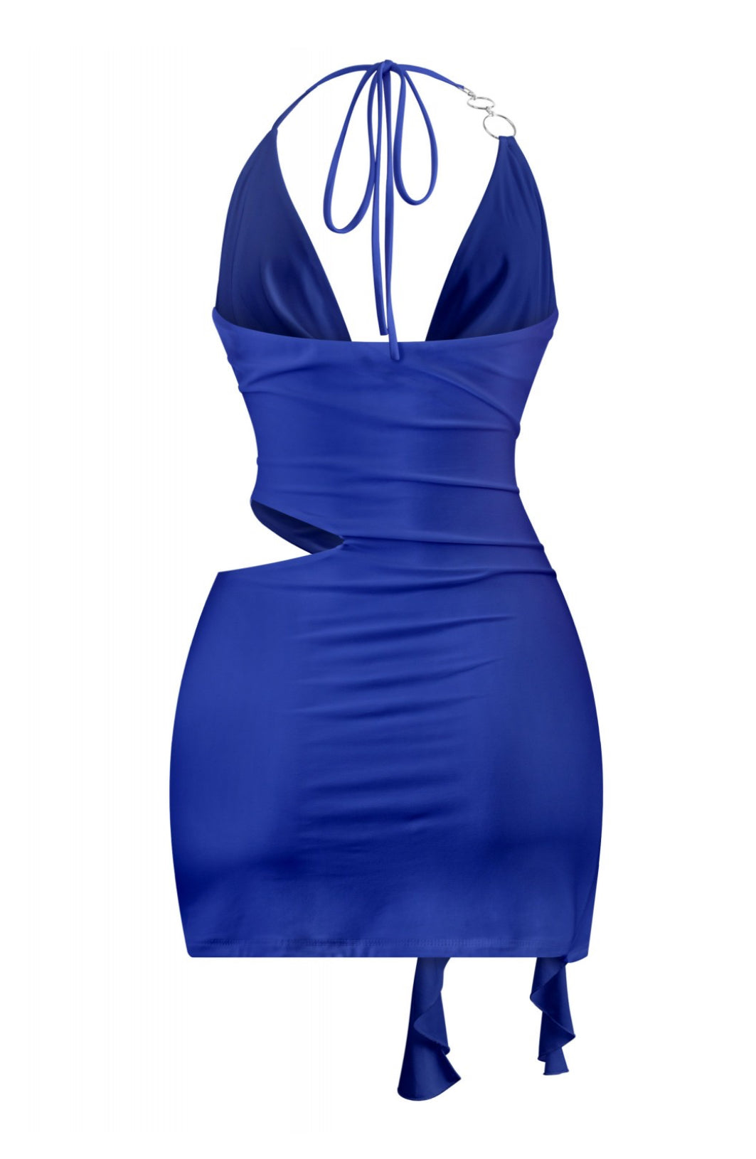 Naylea Cutout Ruffle Mini Dress (Royal Blue)