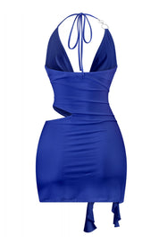 Naylea Cutout Ruffle Mini Dress (Royal Blue)