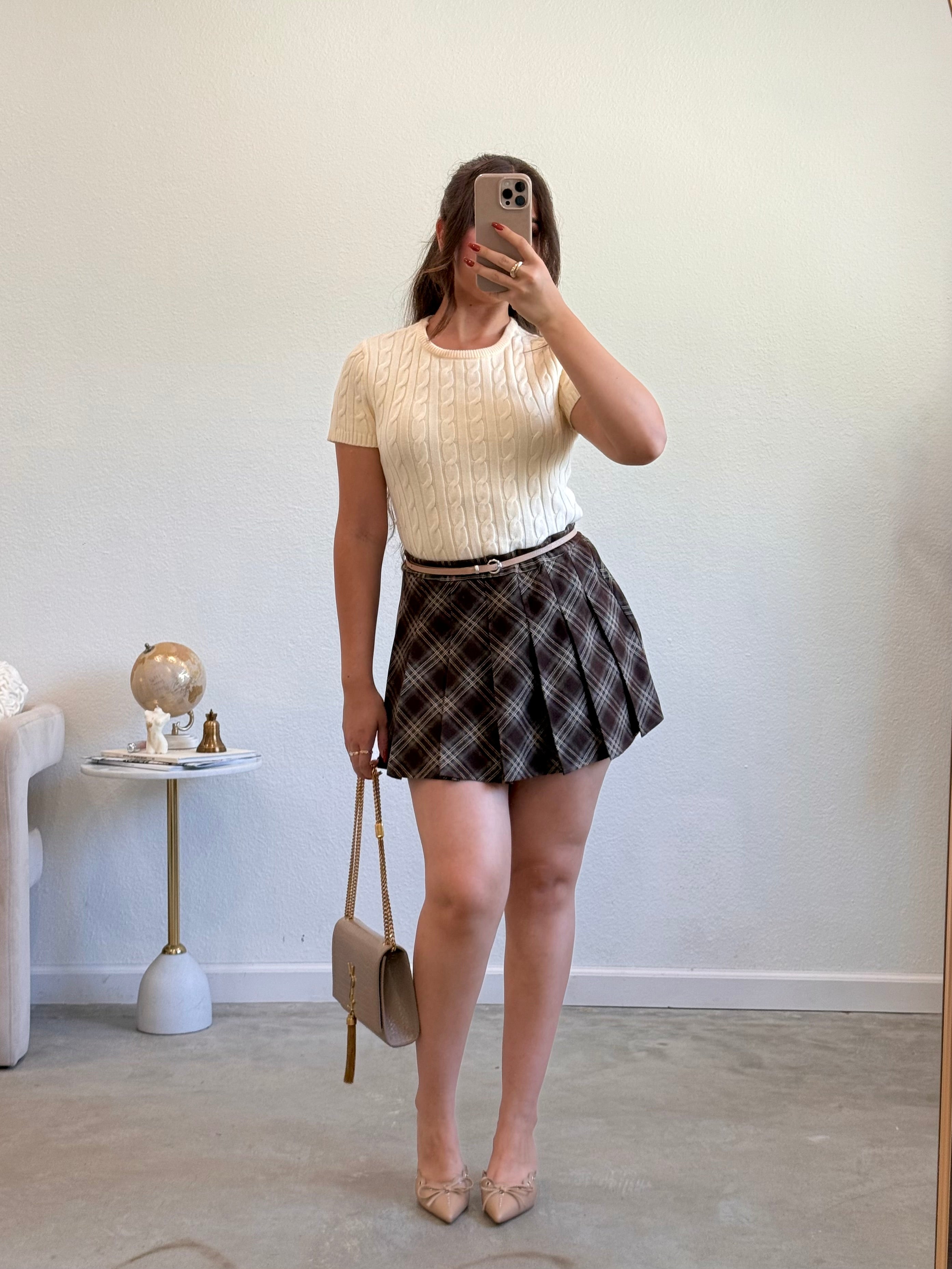 Colette Plaid Pleated Mini Skirt