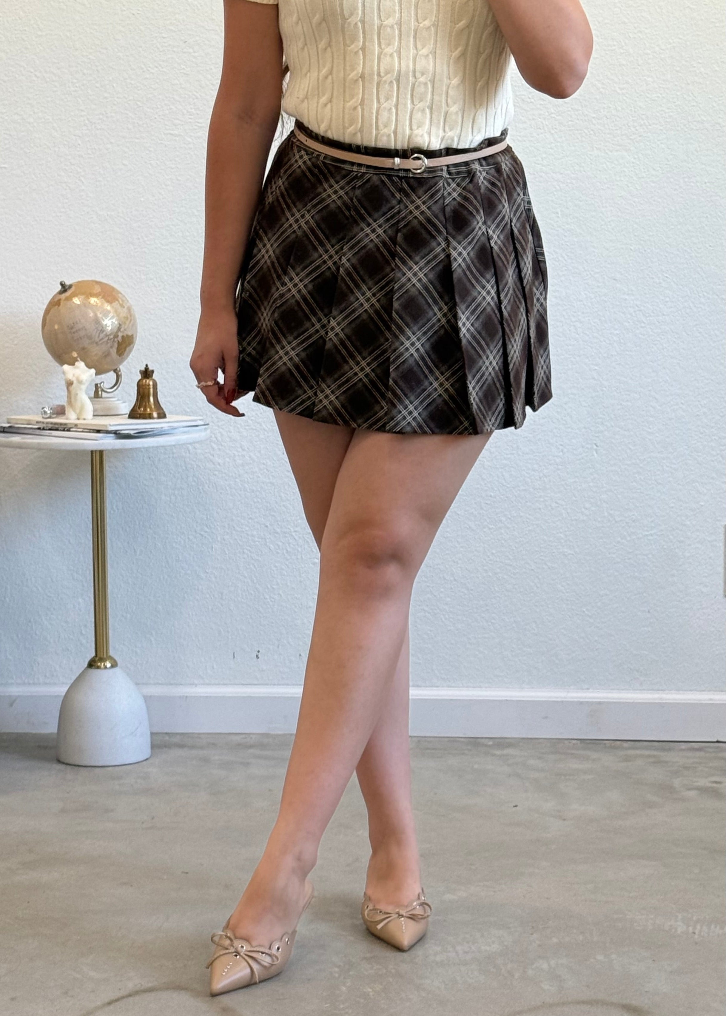 Colette Plaid Pleated Mini Skirt