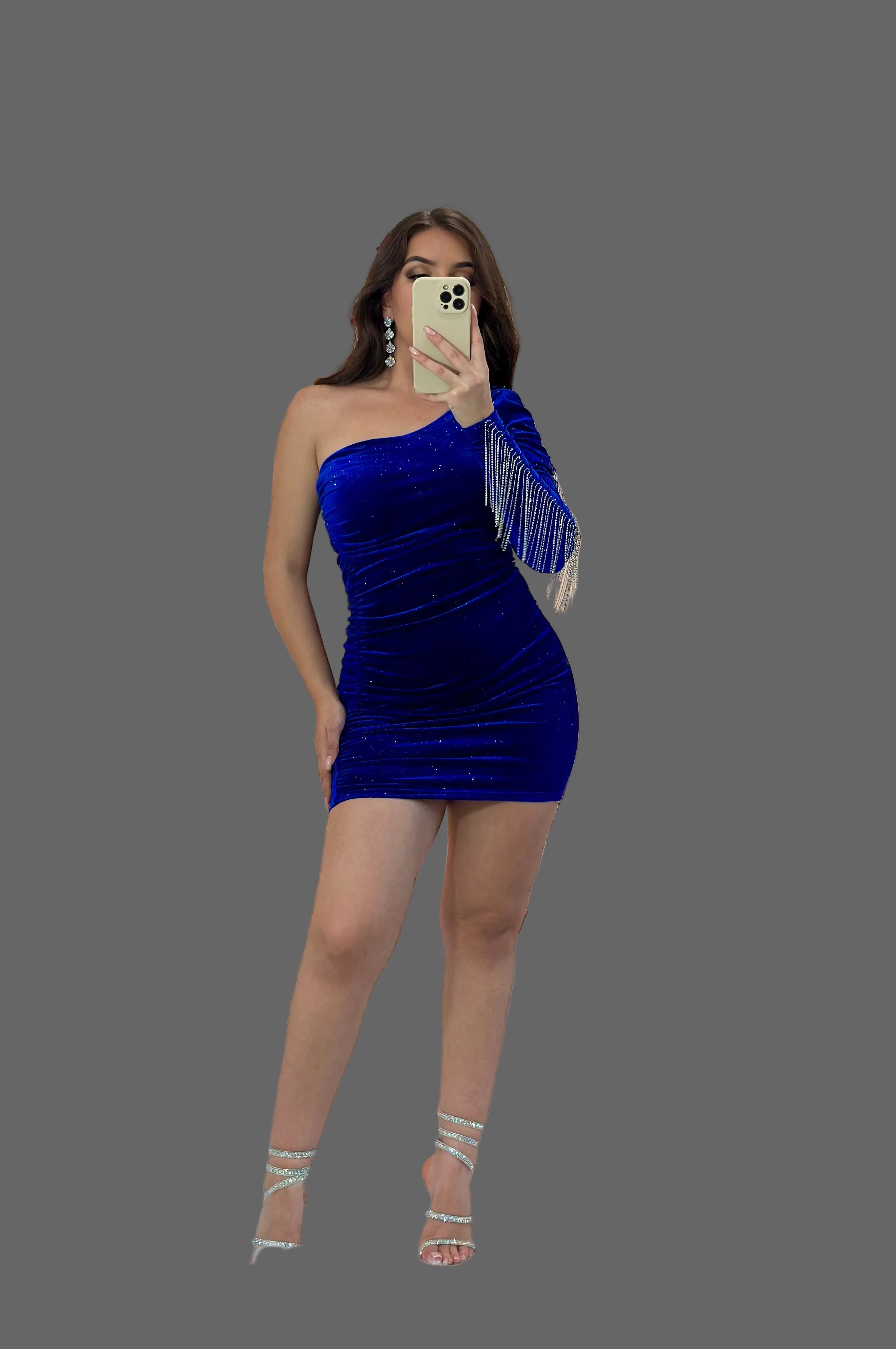 Aranza Velvet Glitter Mini Dress (Royal Blue) – Valeria'S Boutique