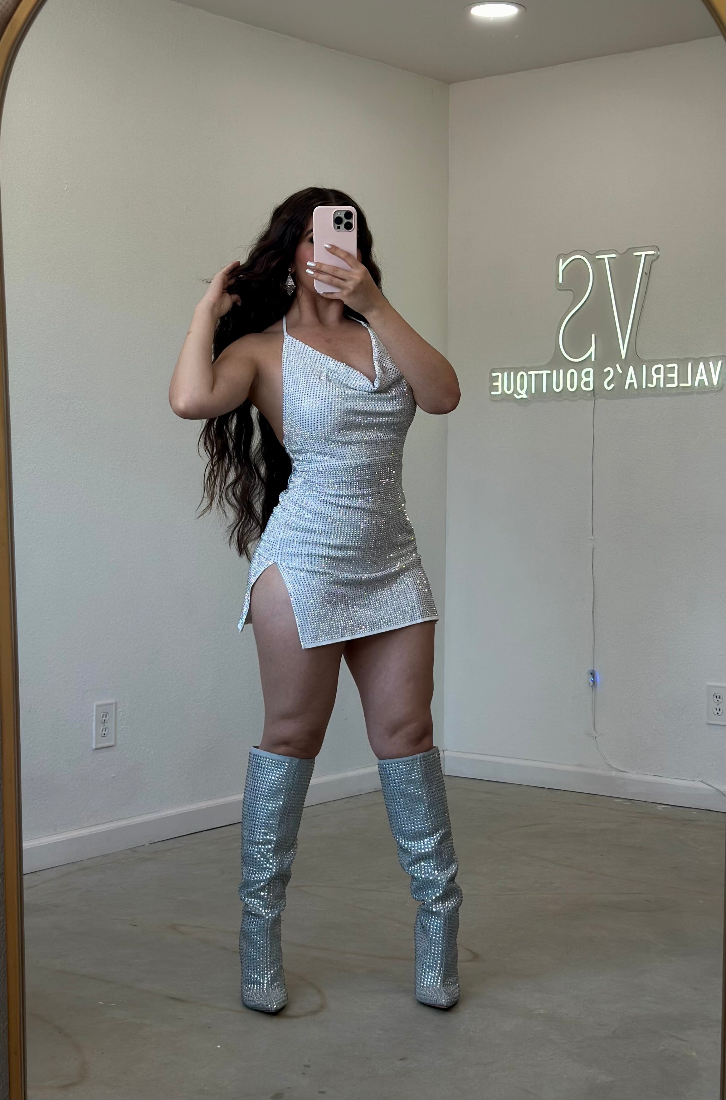 Besties Rhinestone Mini Dress (White) – Valeria'S Boutique