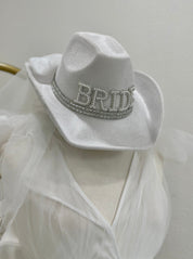 Bride Cowgirl Hat with Veil