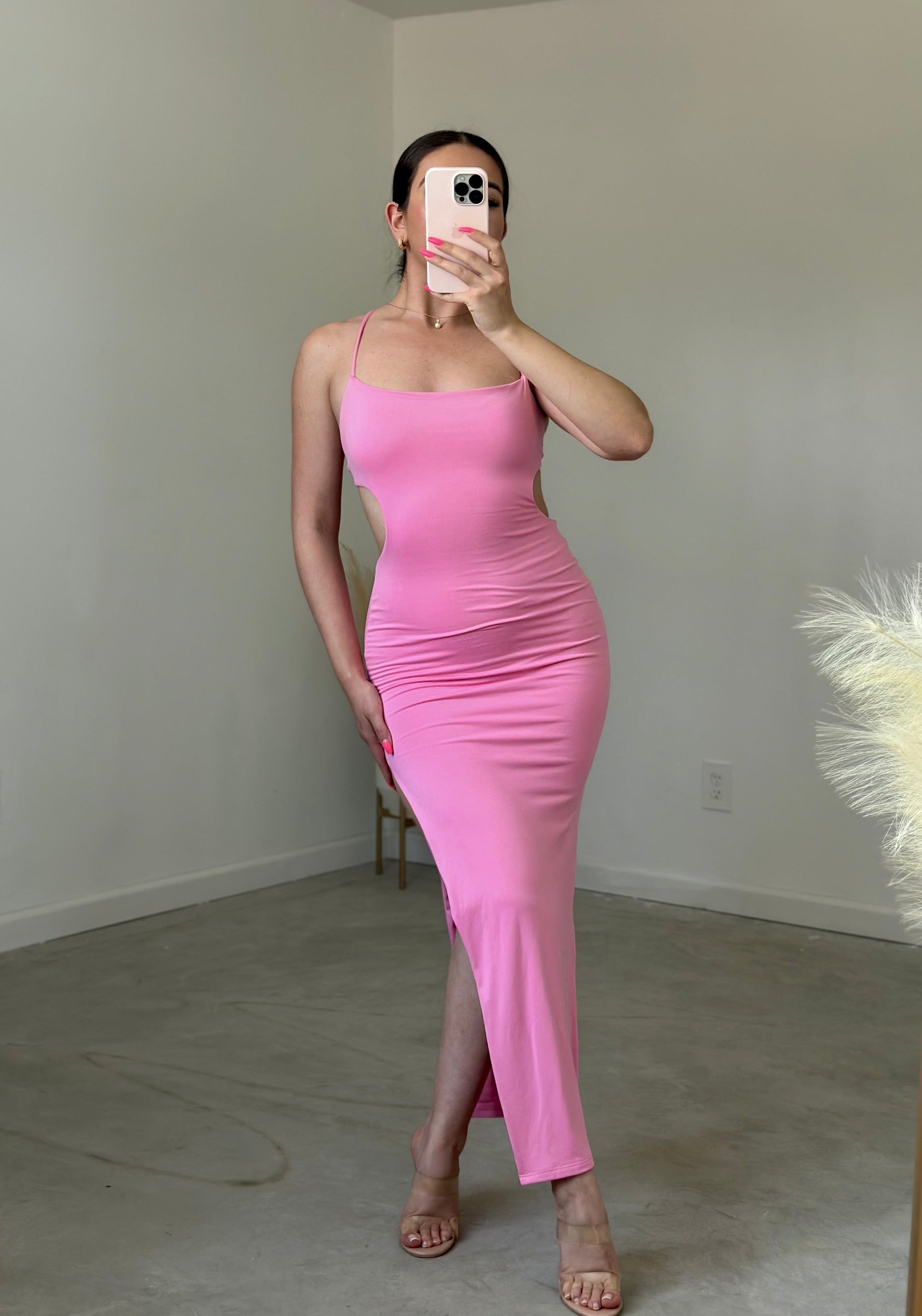 Valerie Open Back Slit Maxi Dress