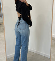 Mariana Cropped Blazer Top (Black)