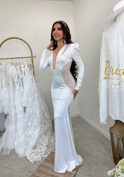 "I Said Yes" Rhinestone Maxi Dress