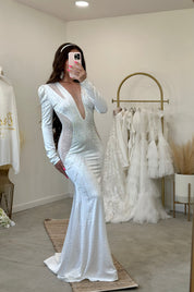 "I Said Yes" Rhinestone Maxi Dress