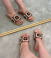 Xochimilco Crochet Sandals (Brown)