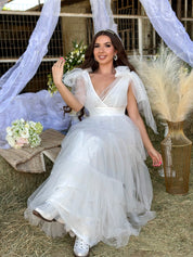 Velo De Novia Mesh Maxi Dress