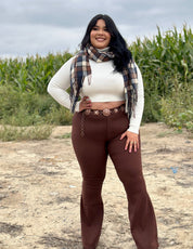 Navy/Brown/Nude Plaid Scarf