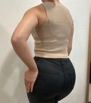 Cici Ribbed Tank Top (Nude)