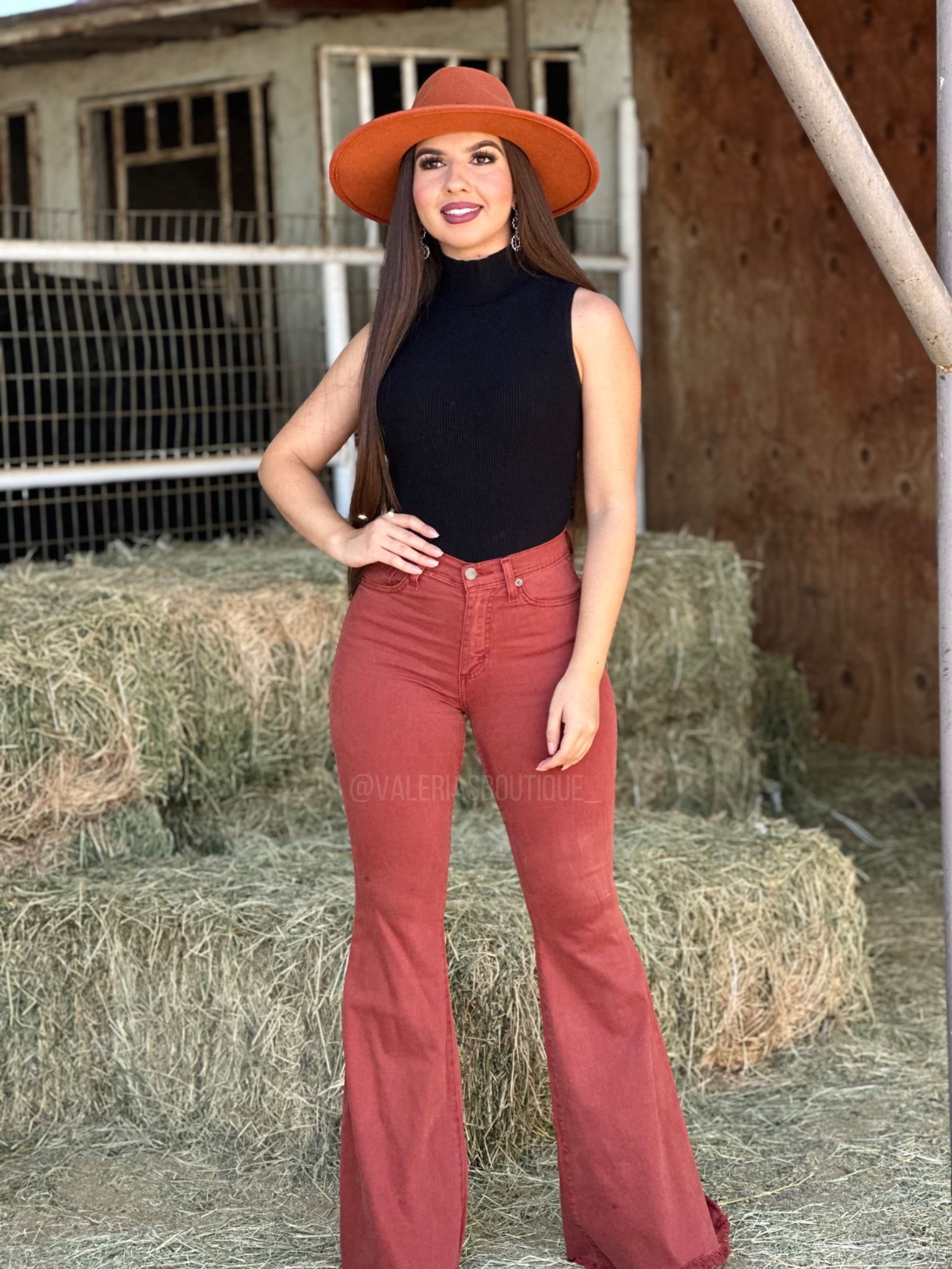 Ciena Turtleneck Ribbed Tank Top (Black)