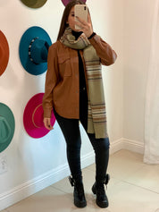 Kendra Leather Shacket (Camel)