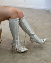 Baddie Embellished Boots (Silver)
