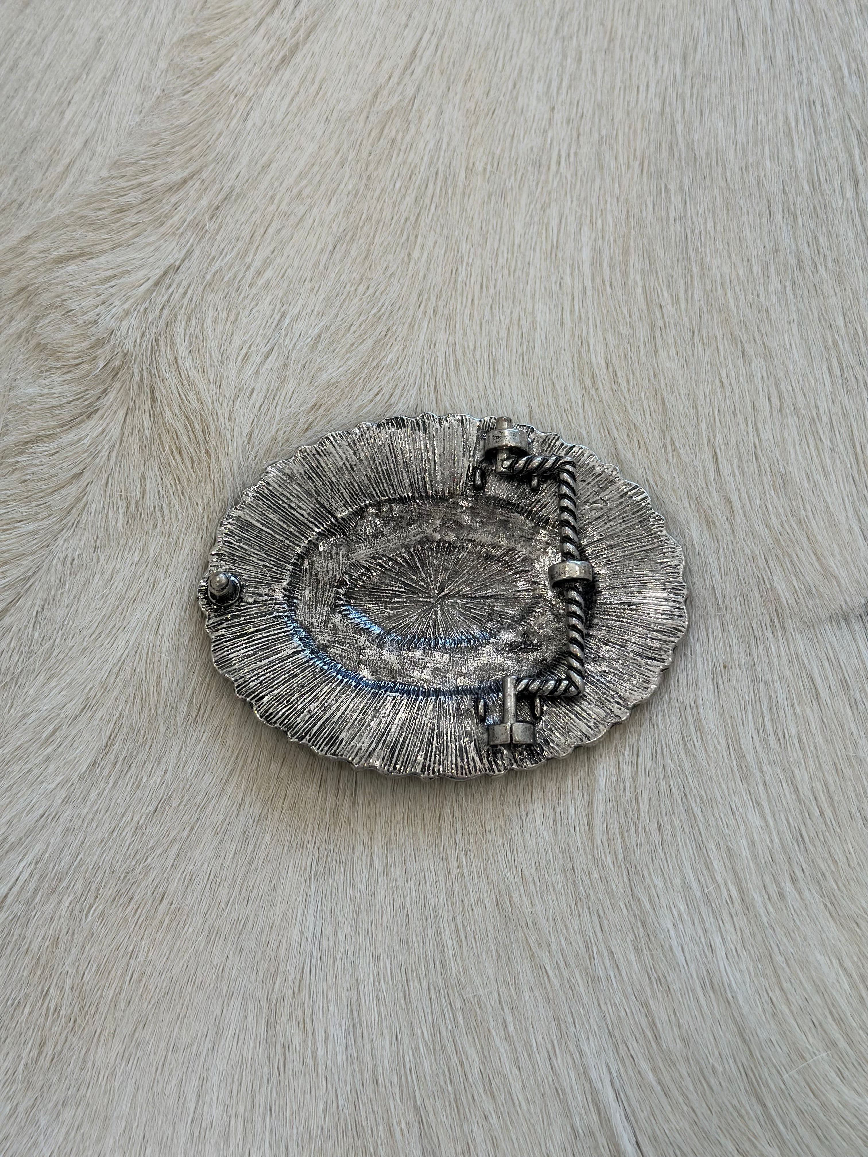 Turquoise Concho Belt Buckle