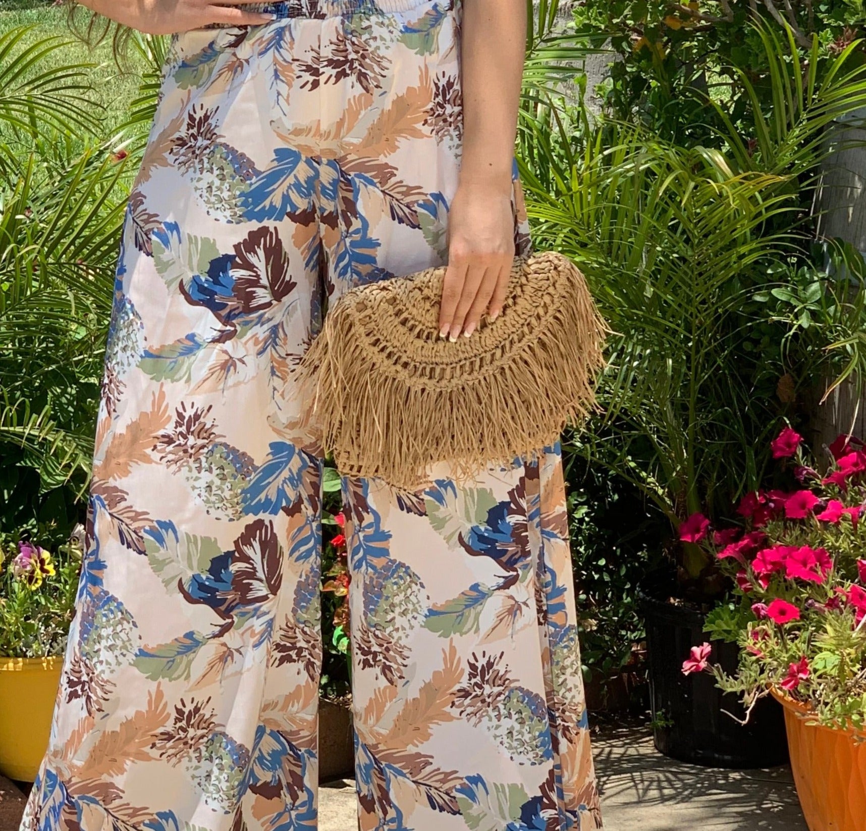 By The Beach Straw Clutch