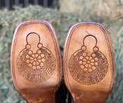Arracada Jerezana Embroidered Western Boots (Cincelada) - Brown