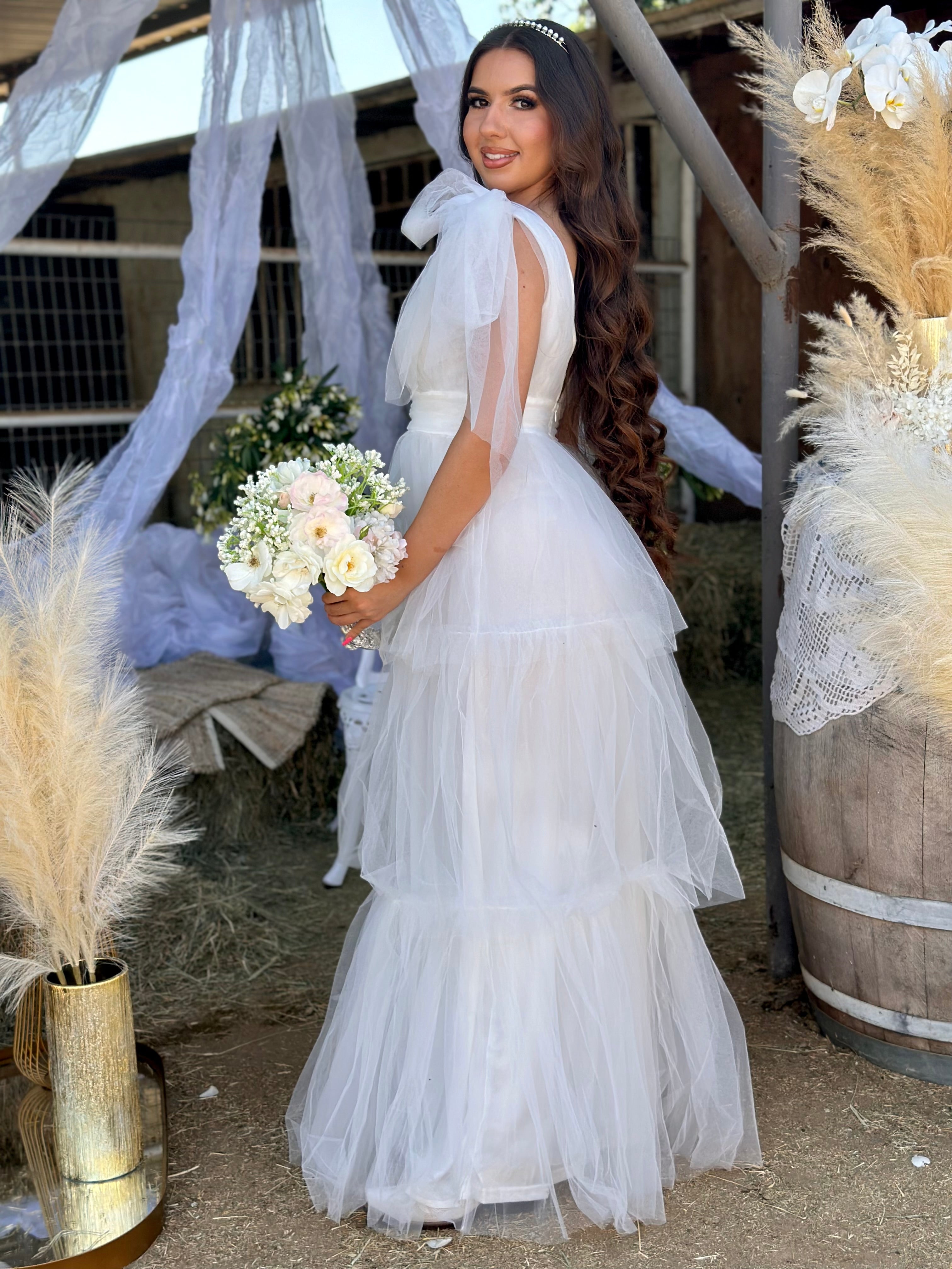 Velo De Novia Mesh Maxi Dress