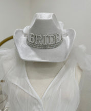 Bride Cowgirl Hat with Veil