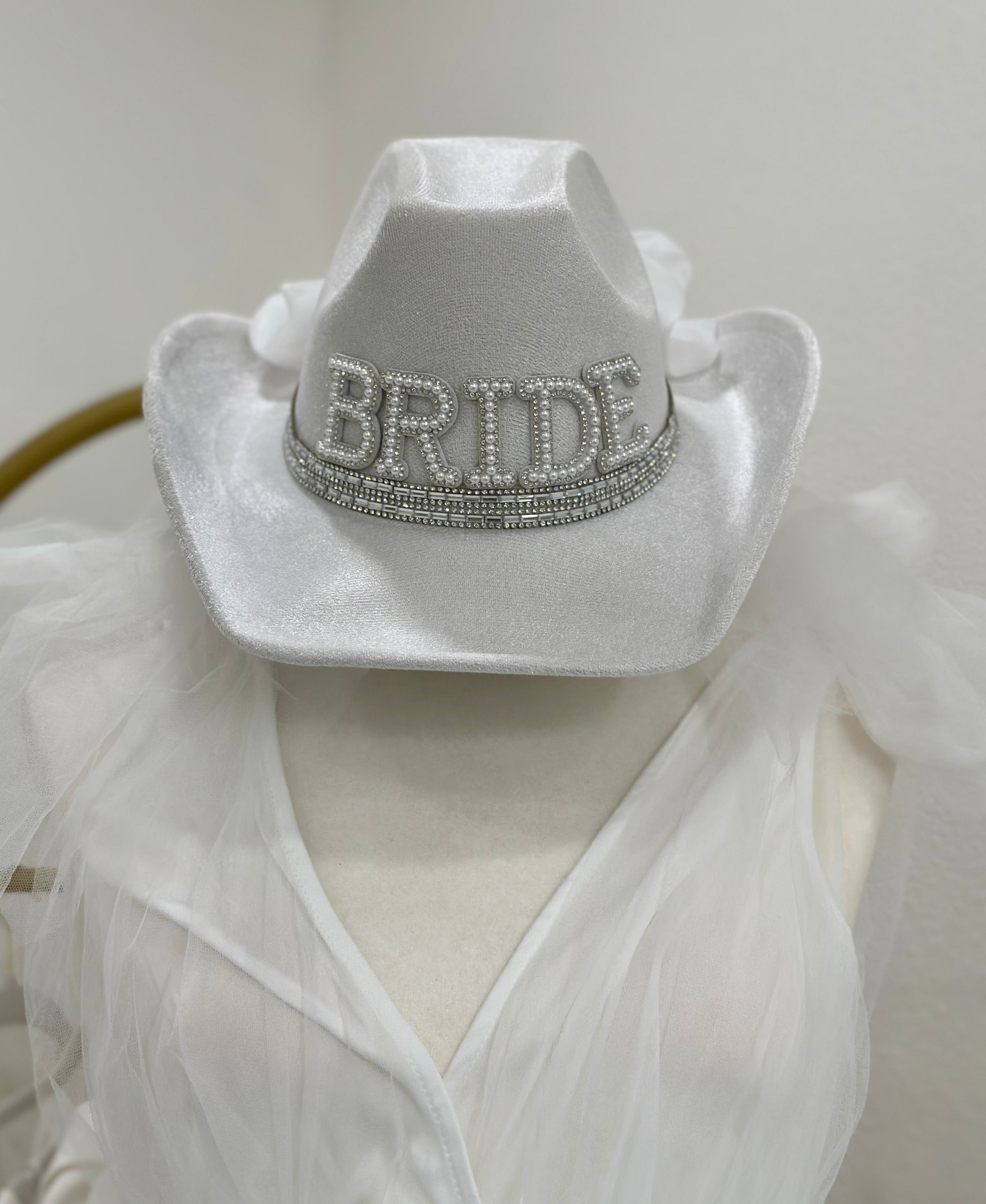 Bride Cowgirl Hat with Veil
