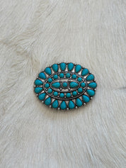 Turquoise Concho Belt Buckle