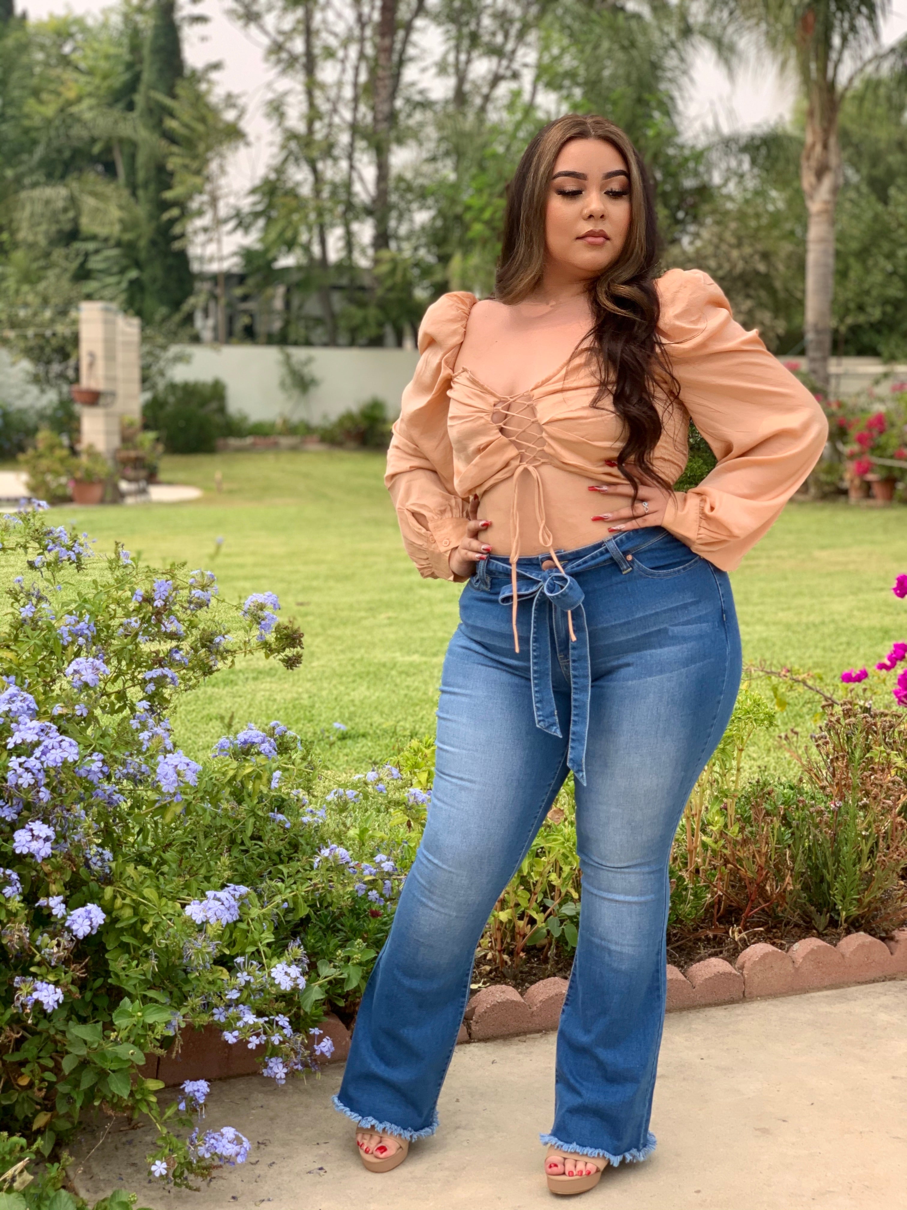 Roxana High Rise Flare Jeans (Light) - Valeria'S Boutique