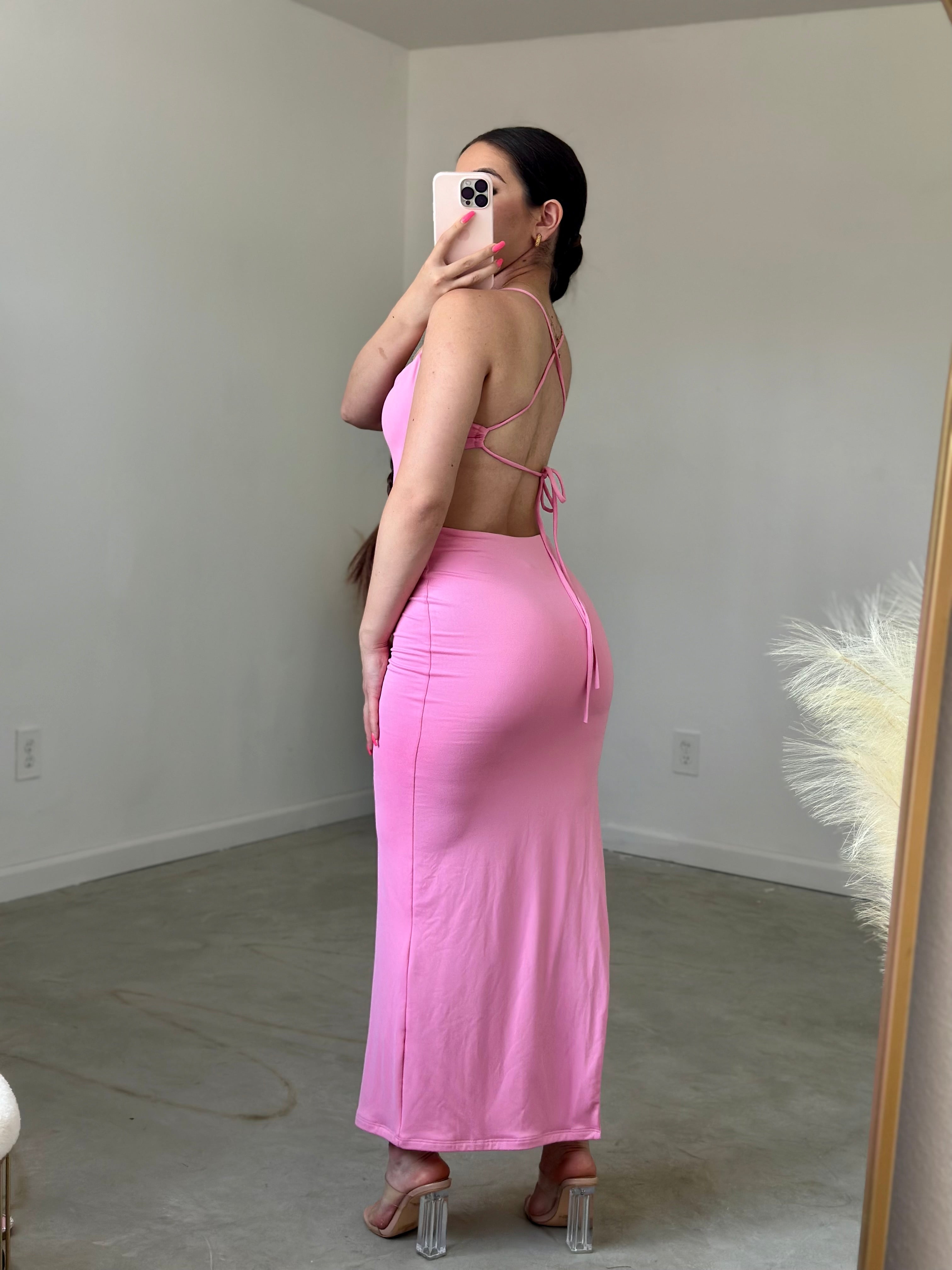 Valerie Open Back Slit Maxi Dress