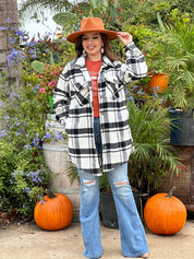 Trina Plaid Shacket (Black)