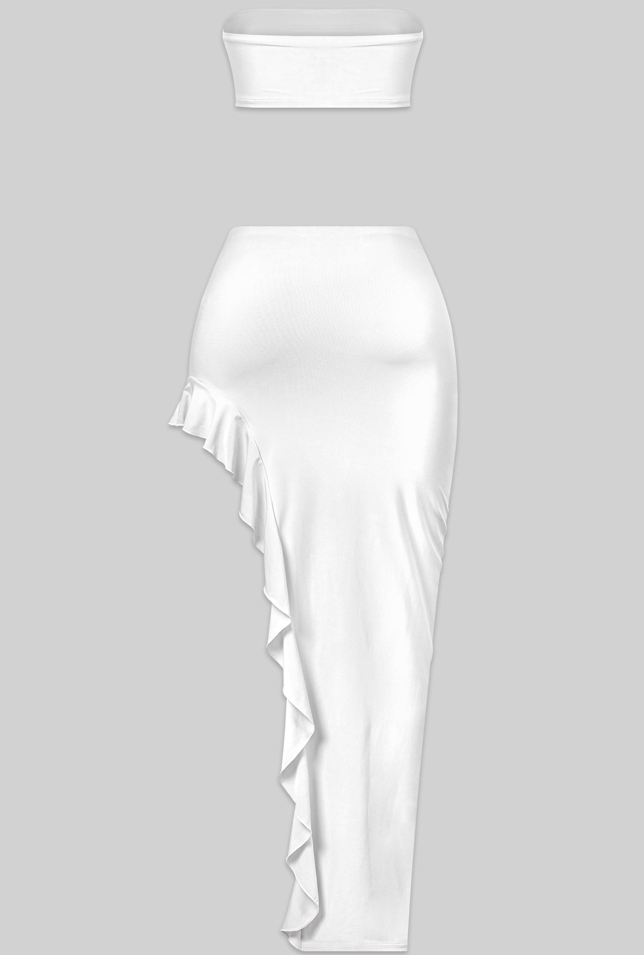 Naylea Ruffled Skirt Set (White)