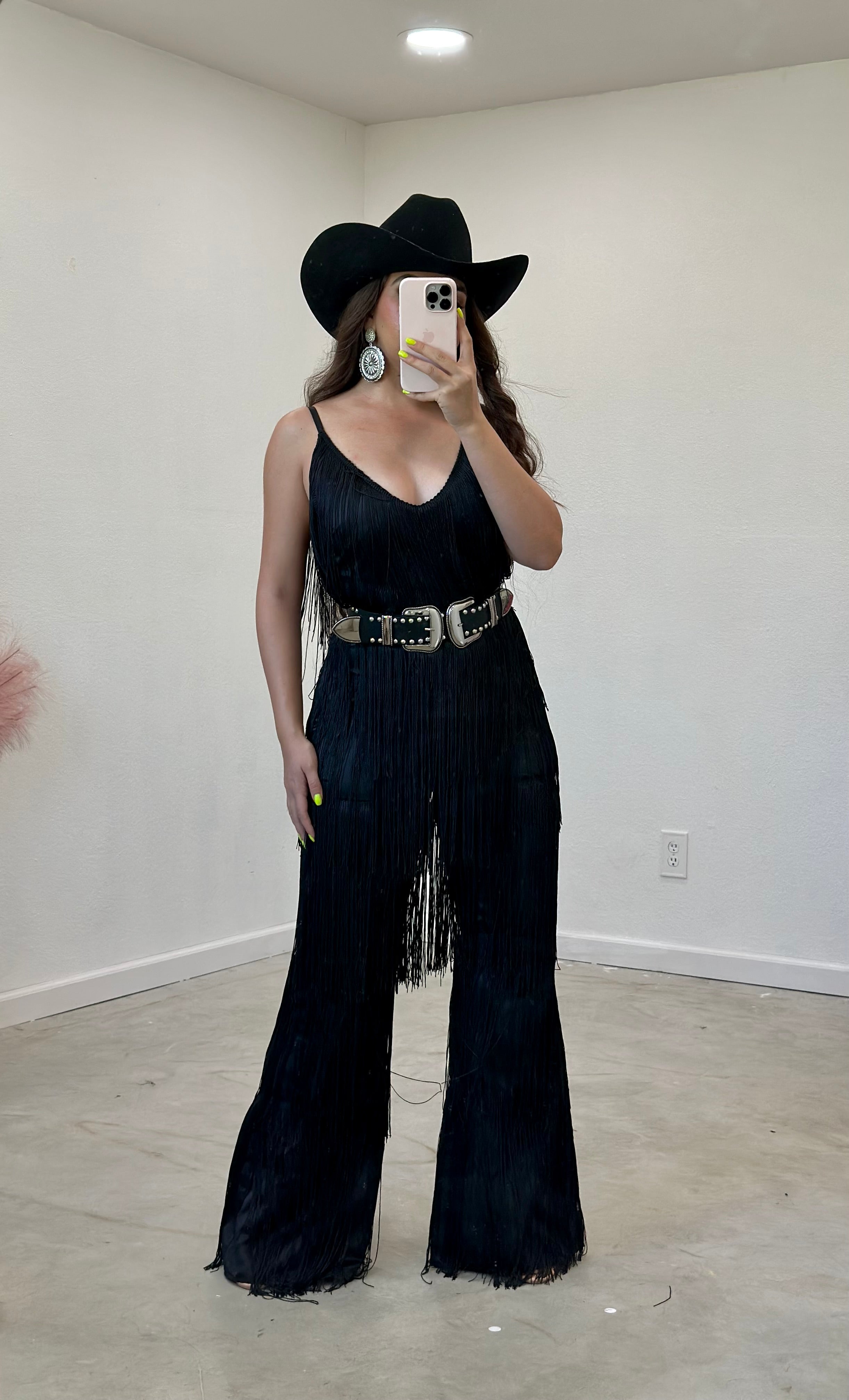 Sadie Fringe Jumpsuit (Black)