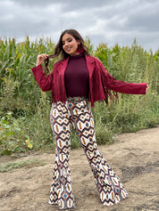 Sedona Aztec Mid/High Rise Bell Bottom Jeans