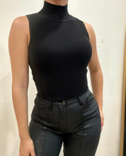 Ciena Turtleneck Ribbed Tank Top (Black)