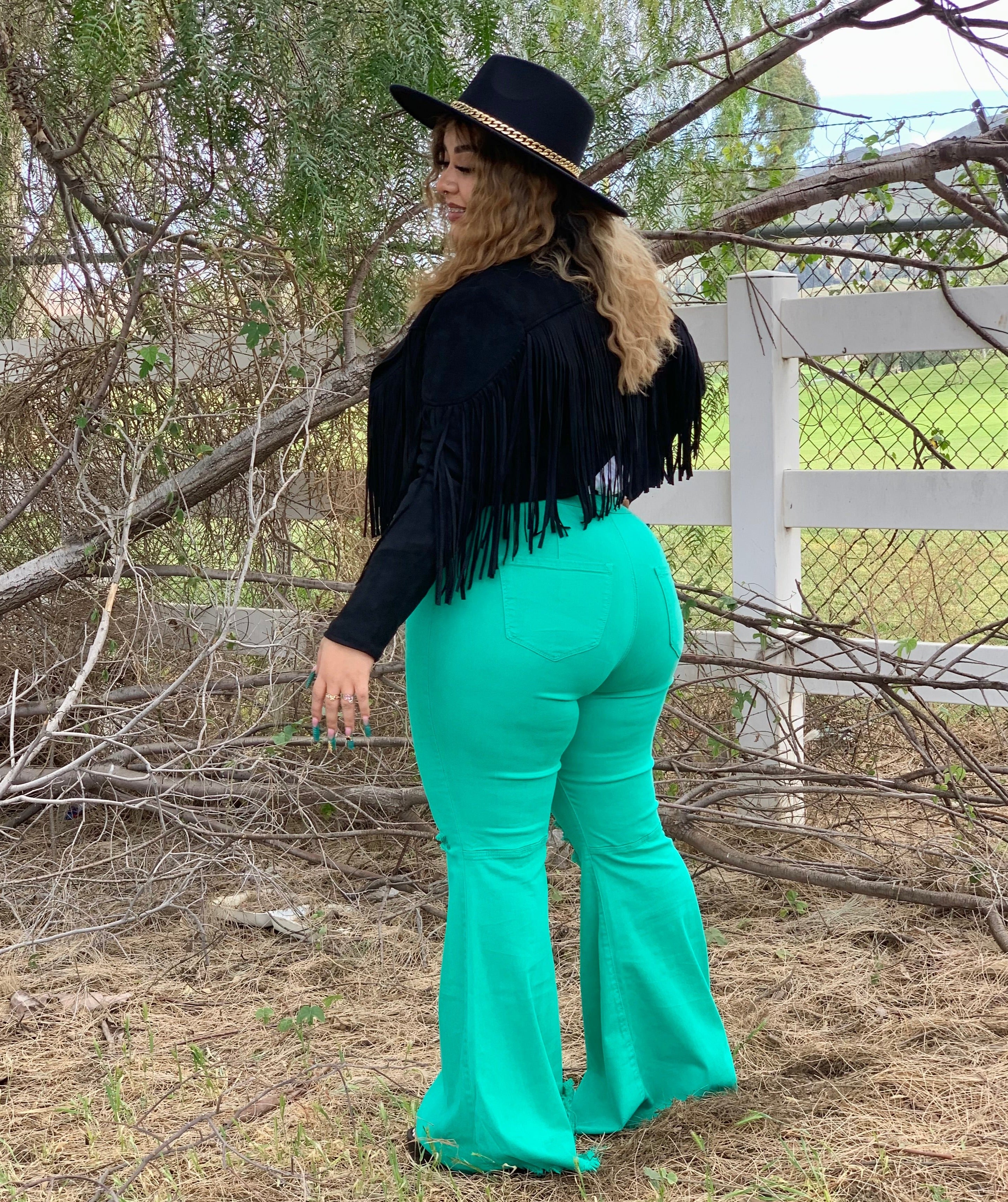 La Quebradora Fringe Suede Jacket (Black)