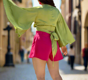 Cayetana Wide Leg Shorts (Pink)