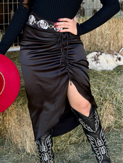 Pueblo Asymmetrical Skirt (Black)