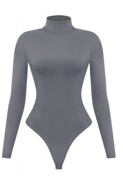 Valerie Turtleneck Bodysuit (Charcoal) PREORDER - ships out after 1/16