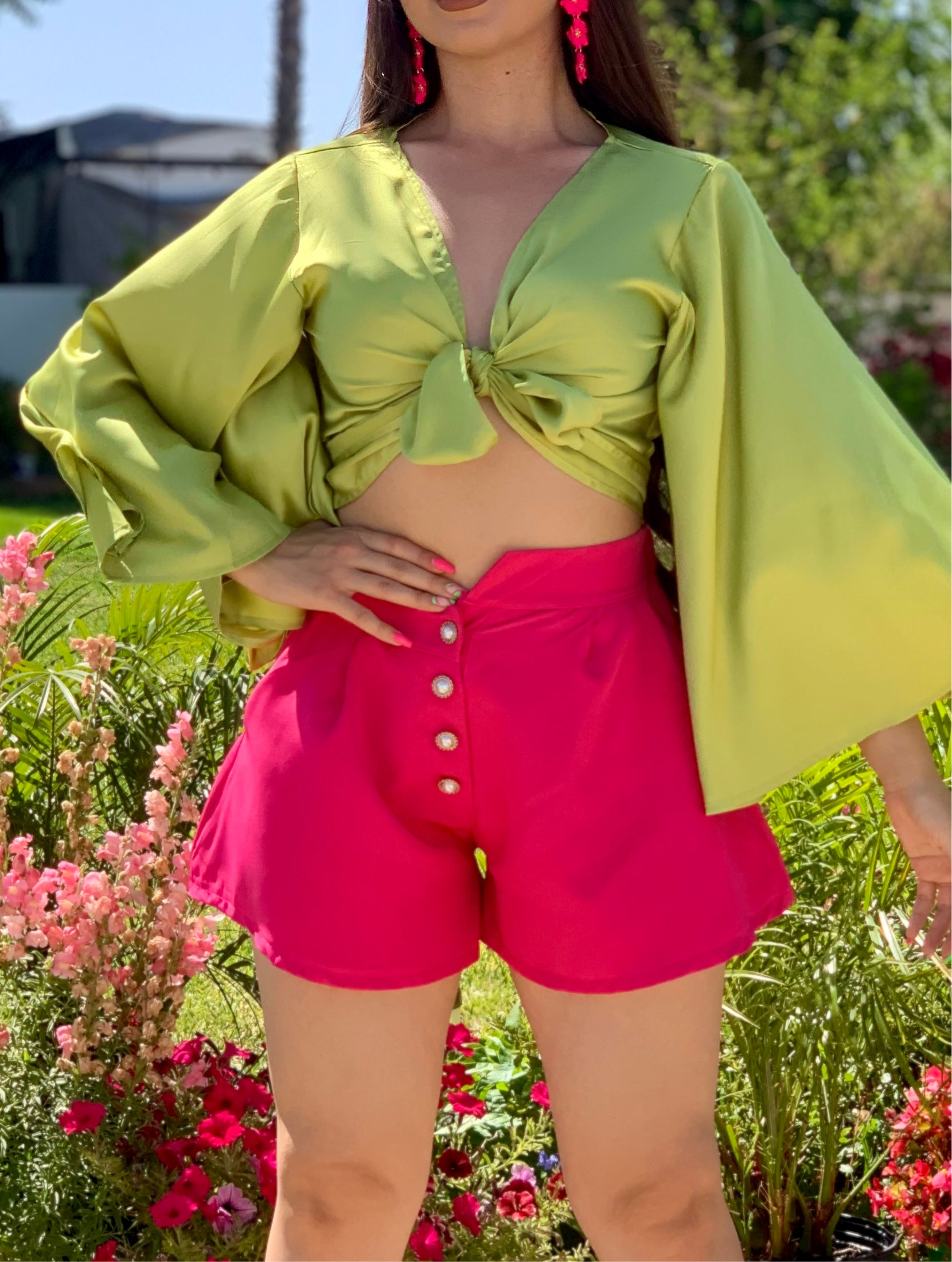 Cayetana Wide Leg Shorts (Pink)